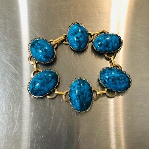 Vintage Native American Scarab Link Bracelet.